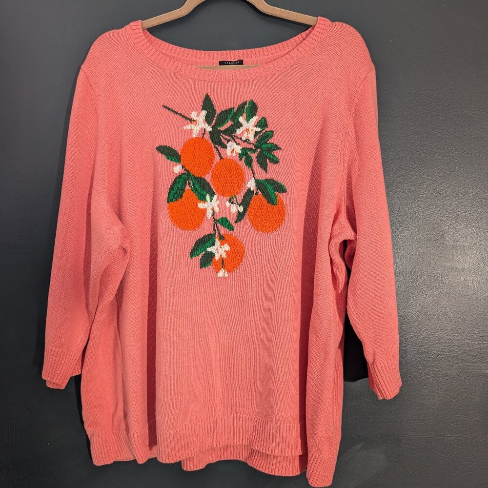 Orange Motif Coral Sweater